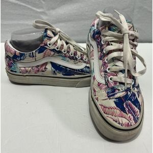 Vans Women’s Floral Print Pink/white&Blue Shoes‎ Sz. 7